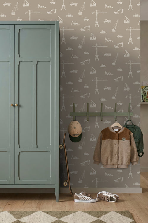 ESTAhome behang voertuigen taupe - 53 cm x 10.05 m - 139970