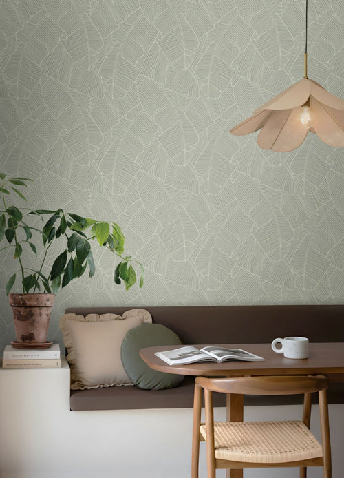 ESTAhome behang bladeren mintgroen - 53 cm x 10.05 m - 130934