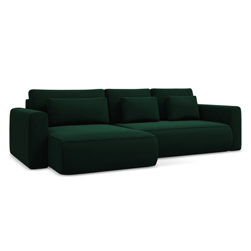 LaMiaSofa hoekbank links Perugia - velours - flessengroen - 278x149x82