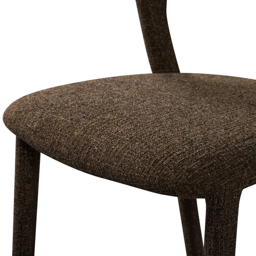 WOOOD eetkamerstoelen Noble - Polyester - Warm Bruin - Set van 2