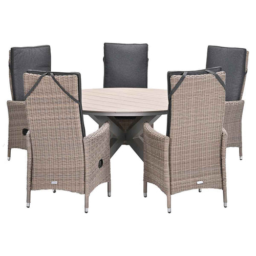 Garden Impressions tuinset Collin - Tulli - vintage willow - Ø148x75 cm - 6-delig