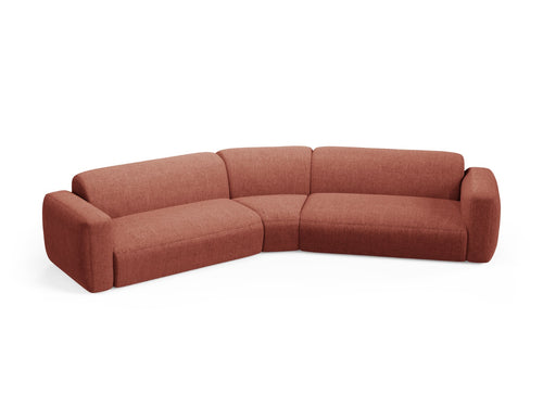 Cosmopolitan Design Symmetrische modulaire hoekbank Strino 3-zits, structurele stof koraal - 210x344x78cm
