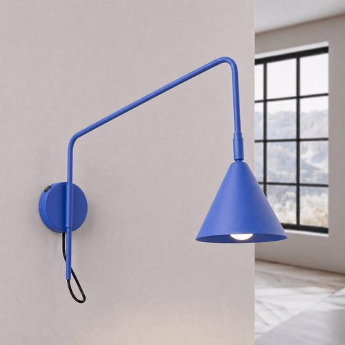 Sollux Lighting Wandlamp NOX 1 ultramarijn met schakelaar - 14x61x30cm