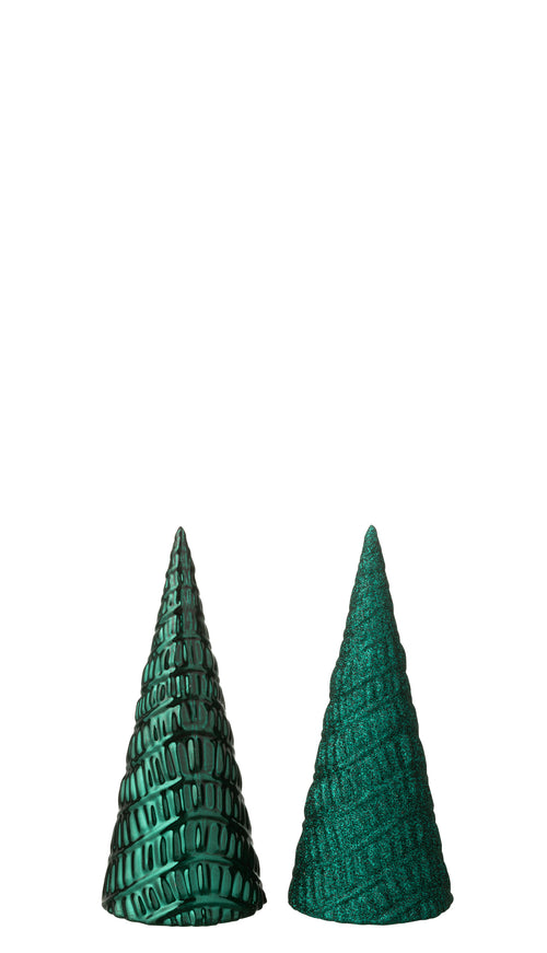 J-Line decoratie kerstboom - kunststof - groen - 2 stuks - vtwonen shop