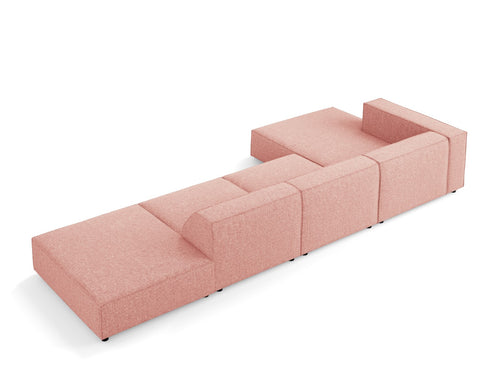 Cosmopolitan Design linker hoekbank Arendal 5-zits, chenille, roze - 166x341x70cm