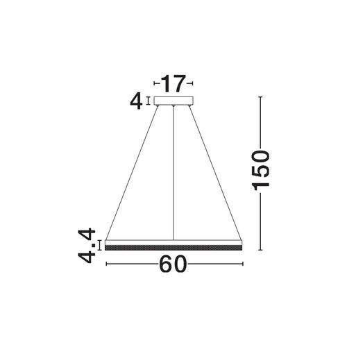 Nova Luce ADRIA Geïntegreerde LED-hanglamp in messing goud met Triac-technologie, dimbaar, 32W, 1920lm, 3000K