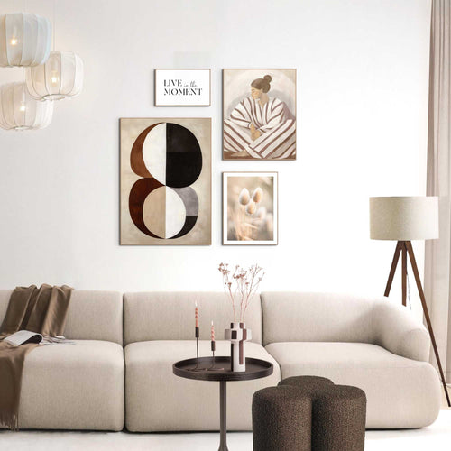 Reinders In het moment schilderijen set -  bruin - slaapkamer - 70x50cm