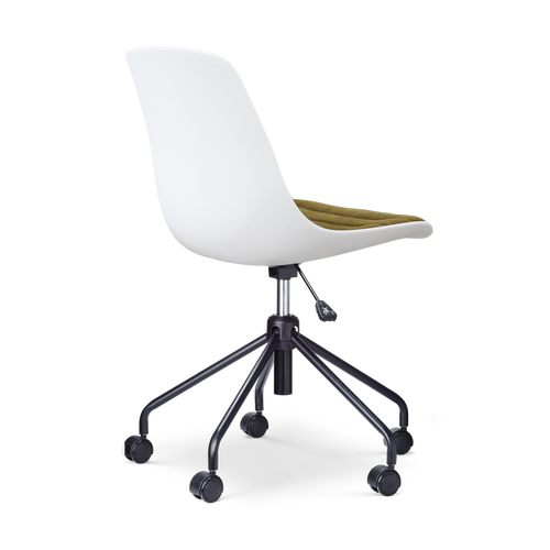 Nolon Nout-Liv Bureaustoel Wit met Mosgroen Zitkussen - Zwart Onderstel