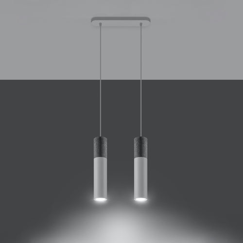 Sollux Lighting Hanglamp BORGIO 2 wit - 30x6x90cm