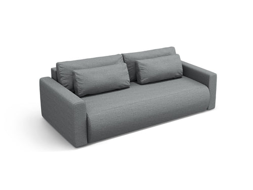Cosmopolitan Design Slaapbank met opbergdoos Belfast 3-zits, structurele stof grijs - 105x238x84cm