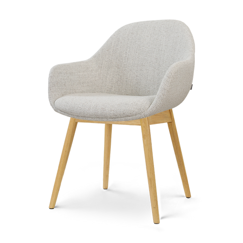 Nolon Nio-Mae eetkamerstoel beige gemêleerd - houten onderstel