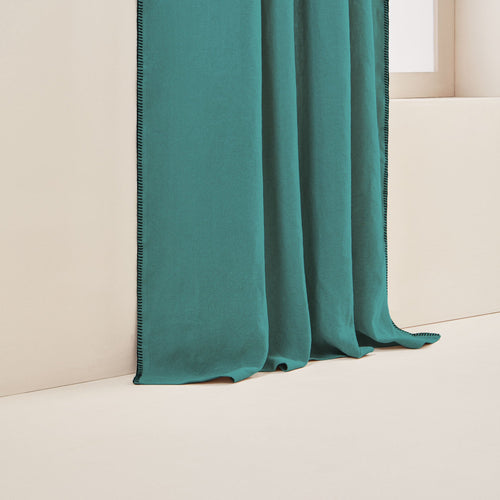 Madura Gordijn Nino lagune en zwarte slinger 135x280 cm