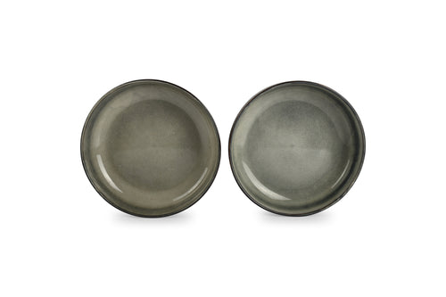 Salt & Pepper - Diep bord 22,5xH6cm groen/blauw Meridian - Set van 2