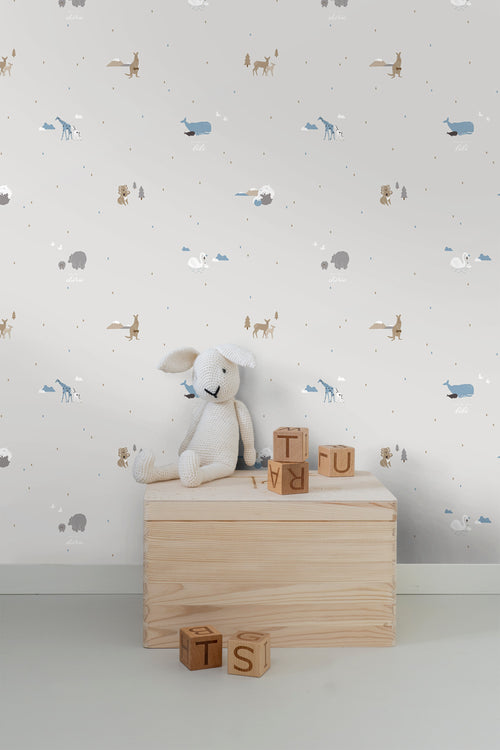 Sanders & Sanders behang dieren grijs - 53 cm x 10 m - 640295