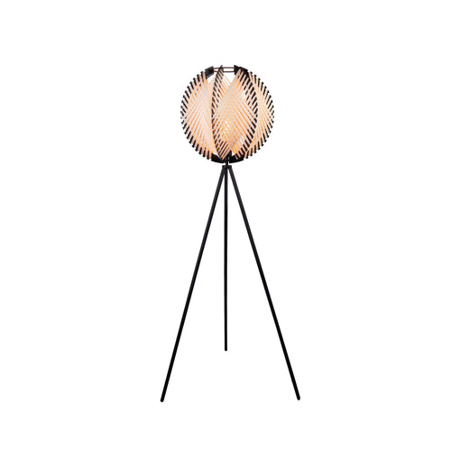 EGLO staande lamp Waverton - e27 - textiel/hout - zwart/wit - vtwonen shop