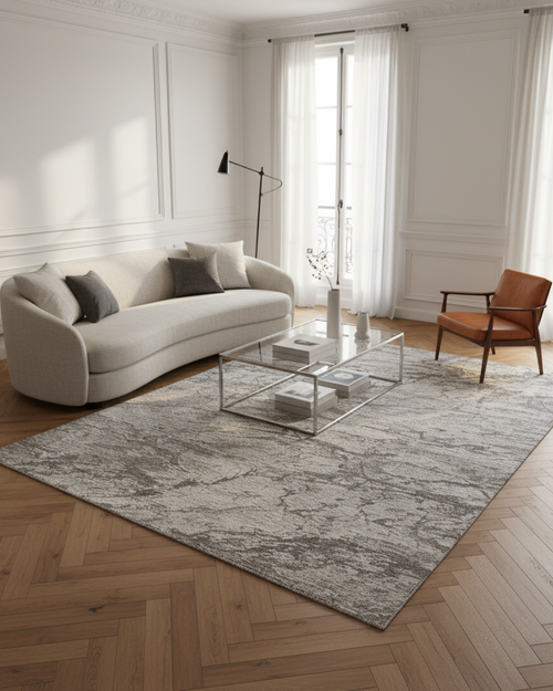 AFK Living vloerkleed Cliff - gerecyclede vezels - grijs - 160x230 cm