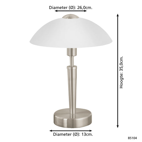 EGLO tafellamp Solo 1 - e14 - 35 cm - grijs/wit - dimbaar - vtwonen shop