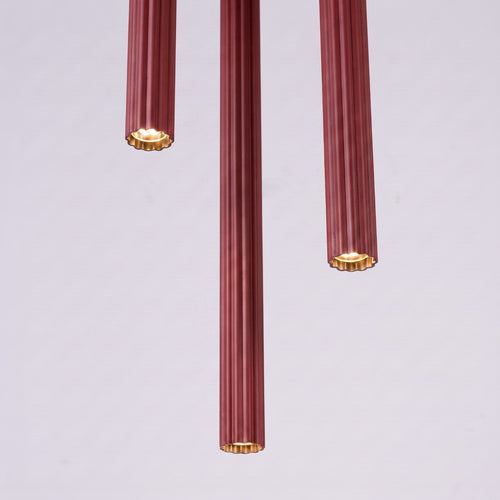 Sollux Lighting Hanglamp ARCHE 3P bordeaux - 20x20x120cm