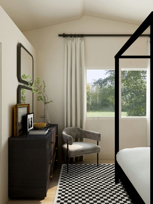 AFK Living vloerkleed Checkers - shaggy - zwart - 120 x 170 cm