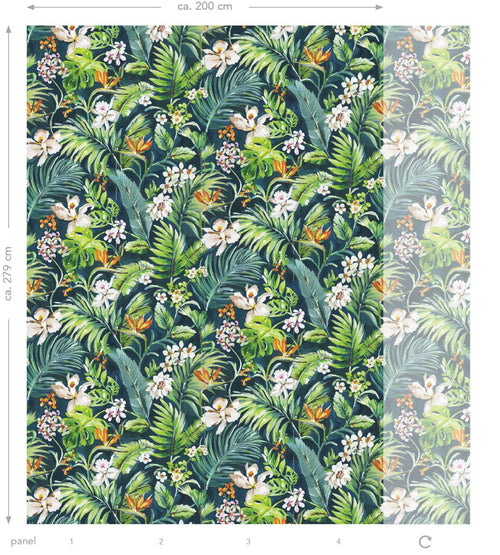 Origin Wallcoverings fotobehang tropisch groen - 186 x 279 cm - 357207