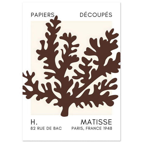 Artfulprints  Matisse – Aqua bloom brown   poster A4 21x29.7 cm - vtwonen shop