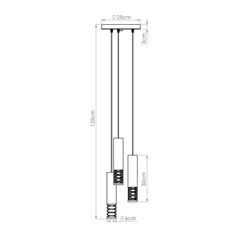 Sollux Lighting Hanglamp LAMI 3P wit - 25x25x125cm
