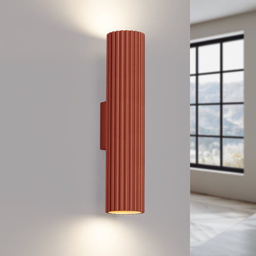 Sollux Lighting Wandlamp KARBON 30 rood oker - 6,5x8,5x30cm