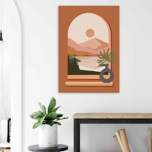 Artfulprints  Boho – Terracotta window   poster A4 21x29.7 cm - vtwonen shop