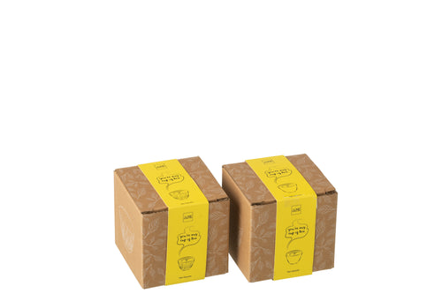J-Line theemok - metaal - geel - 2 dozen van 2 stuks