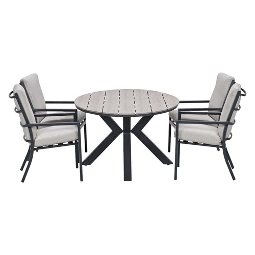 Garden Impressions Tuinset Senja 5-delig sandstone - Tulli tuintafel 180x115 cm