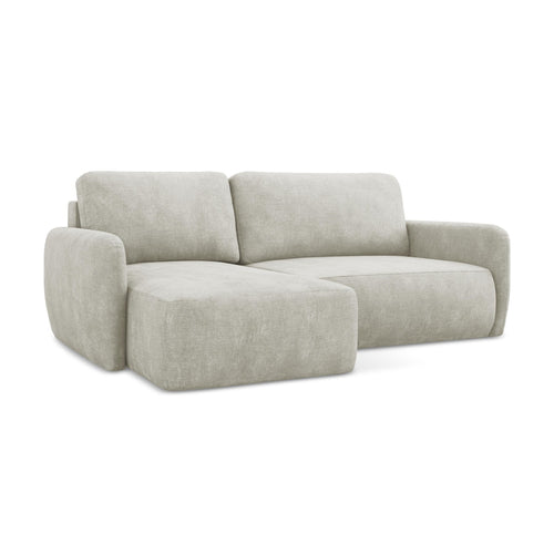 LaMiaSofa hoekbank links Corle - chenille stof - parel - 207x148x86