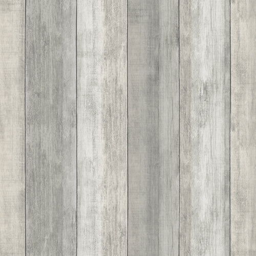 Sanders & Sanders behang houtlook lichtgrijs - 53 cm x 10 m - 640051