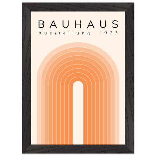 Artfulprints Poster met Lijst Bauhaus - Orange rainbow   - A4 21x29.7 cm - Oranje