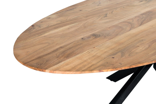 Livingfurn eetkamertafel - Ovaal - Acaciahout - 240 cm - bruin