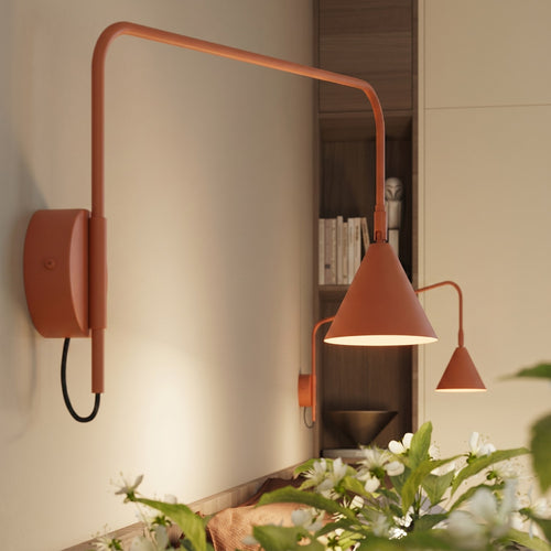 Sollux Lighting Wandlamp NOX 1 rode oker met schakelaar - 14x61x30cm