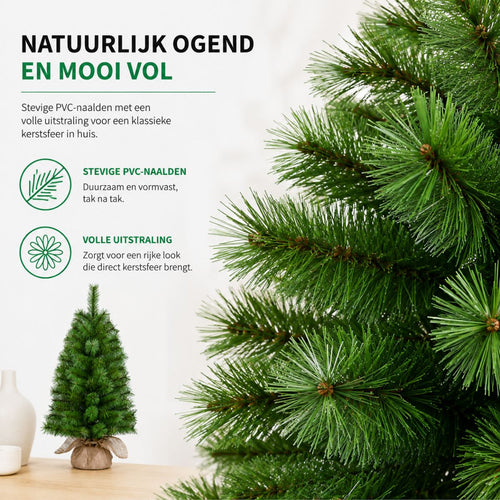 Black Box Trees Koyama Kerstboom Groen 98 Tips - Kunstboom voor Kleine Ruimtes - Kerstversiering met Groene PVC-Naalden - Compact en Realistisch Model