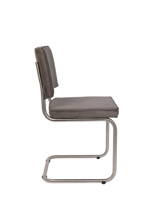 Zuiver Ridge Rib Brushed Eetkamerstoelen Grijs - Set van 2 - vtwonen shop