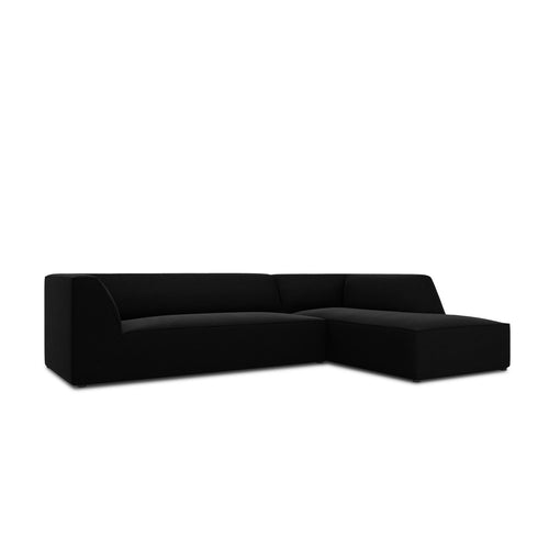 Cosmopolitan Design - Modulaire hoekbank rechts Siena 4-zits, flueel zwart - 180x273x69cm