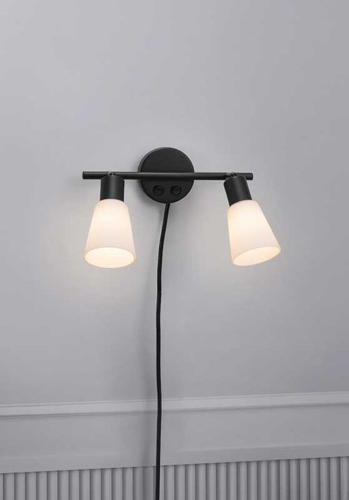 Nordlux Cole Wandlamp - 2-lichts E14 - Zwart - vtwonen shop