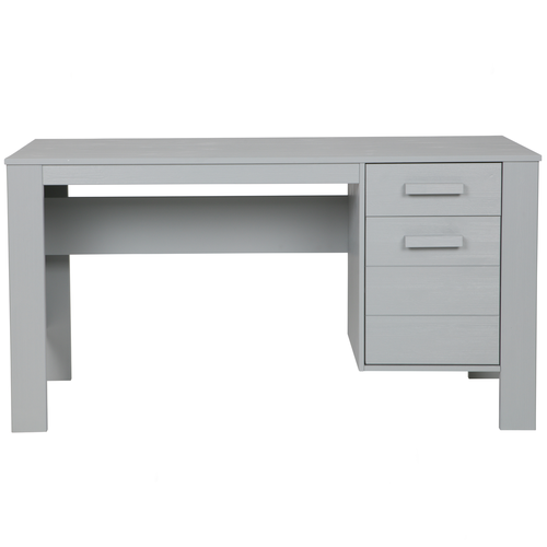 WOOOD bureau Dennis - Grenen Geborsteld - Betongrijs - 74x141x59 - vtwonen shop