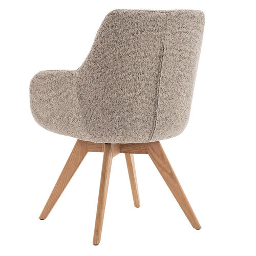 DÉJA Living Eetkamerstoel Noé - Taupe/Naturel - Draaibaar - Set van 2 - vtwonen shop