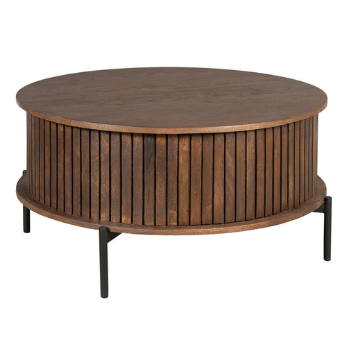 StarFurn Salontafel Madison - Rond Bruin Hout - 80x80x40cm - vtwonen shop