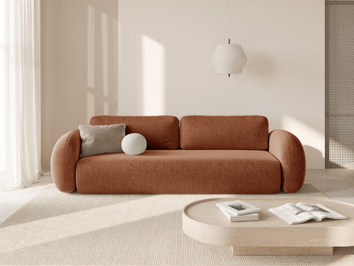 Cosmopolitan Design Slaapbank met opbergdoos Tonale 3-zits, chenille baksteen - 105x262x88cm
