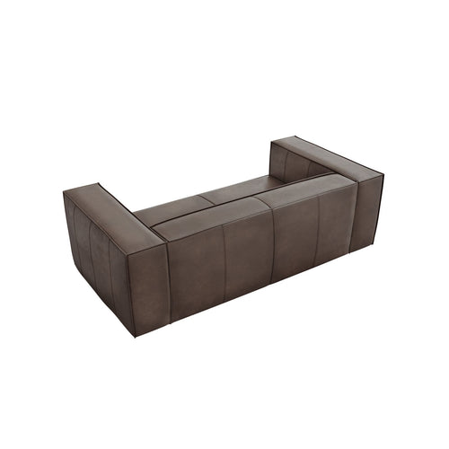Cosmopolitan Design - Bank Turin 2-zits, echt leer grijs bruin - 100x212x68cm