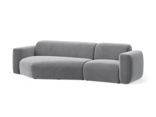 Cosmopolitan Design Modulaire hoekbank links Strino 3-zits, flueel grijs - 136x308x78cm