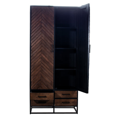 Giga Meubel Wandkast Isa - Bruin Hout - 90x40x200cm - vtwonen shop