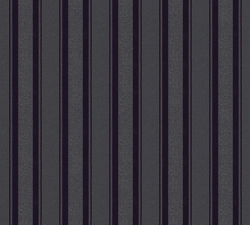 A.S. Création behang strepen donkergrijs en zwart - 53 cm x 10,05 m - AS-361673
