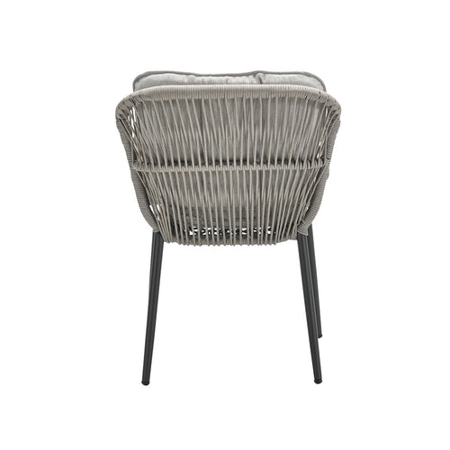 Pescara dining fauteuil - carbon black - rope taupe - desert sand