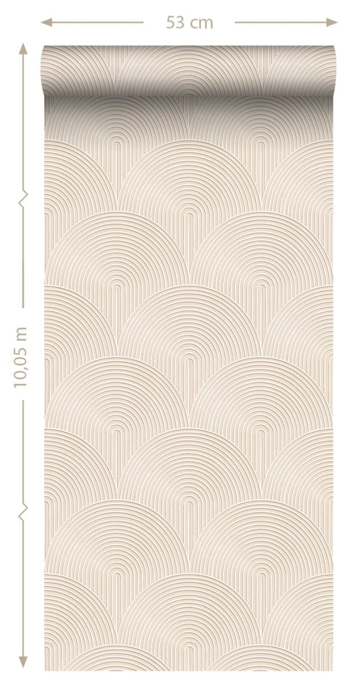 ESTAhome behang 3D-motief beige - 50 x 900 cm - 131100