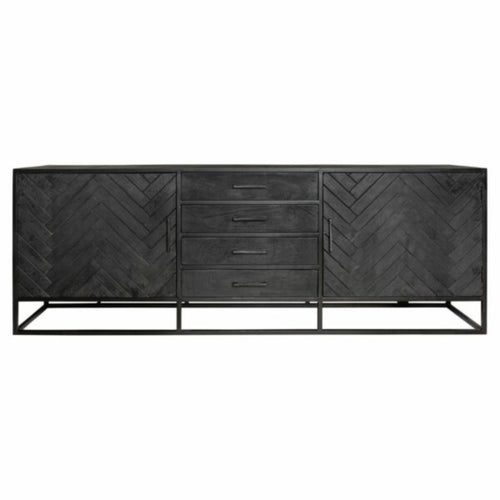 StarFurn Dressoir New York - Zwart Hout - 210x45x75cm - vtwonen shop